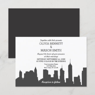 New York City Skyline Cityscape Wedding Invitation