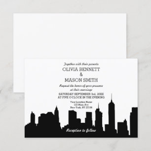 New York City Skyline Cityscape Wedding Invitation