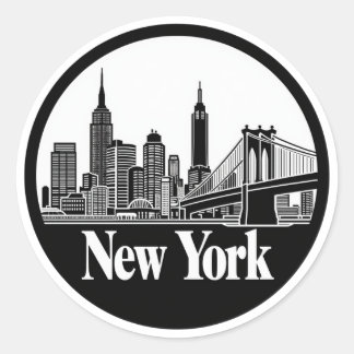 New York City Skyline Classic Round Sticker