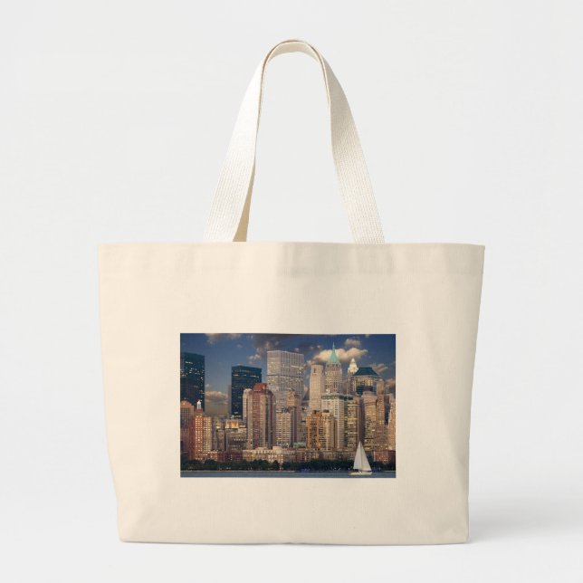 New York City Skyline Large Tote Bag (Front)