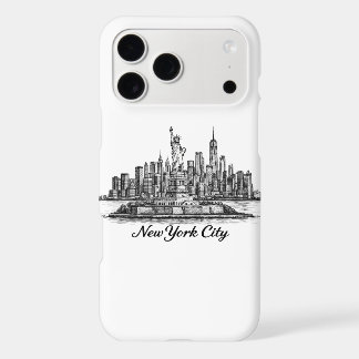 New York City Skyline Line Art Illustration