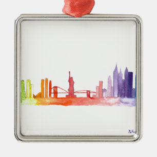 NEW YORK CITY skyline Metal Ornament
