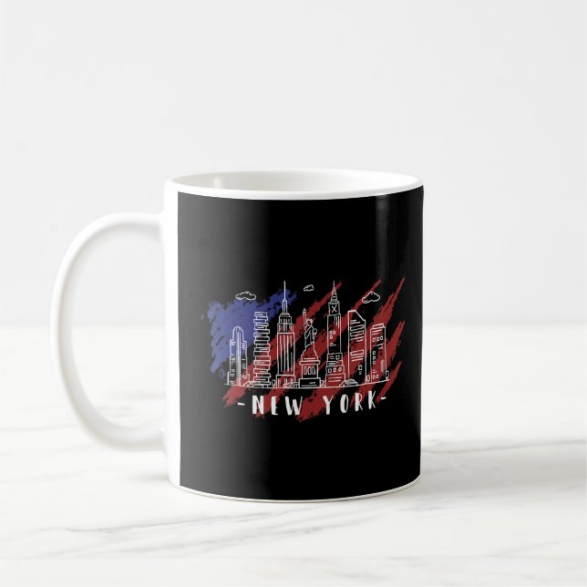 New York City Skyline New Yorkers New Yorker Ameri Coffee Mug (Left)