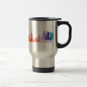 NEW YORK CITY skyline NYC illustration cool Travel Mug