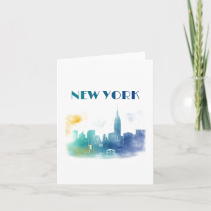 New York City Skyline NYC Travel America Liberty Card
