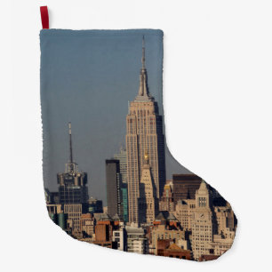 New York City Skyline Photo with Empire State Buil Large Christmas Stocking