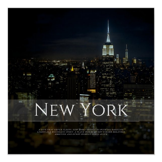 New York City Skyline Poster – Modern Wall Art Pri (Front)