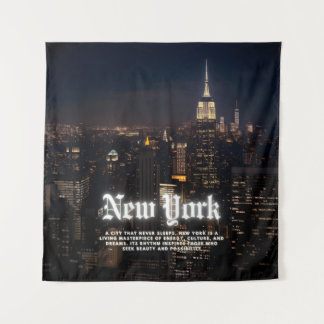 New York City Skyline Poster Template Tapestry