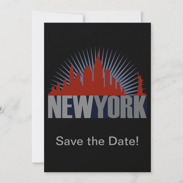 New York City Skyline Save The Date (Front)
