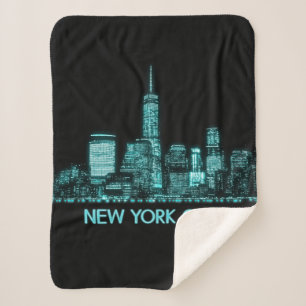 New York City Skyline Sherpa Blanket