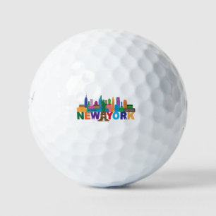 New York City Skyline Typography Golf Balls