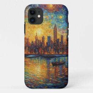 New York City Skyline van Gogh style iPhone 11 Case