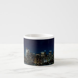 New York City Skyscraper Towers Night USA America Espresso Cup