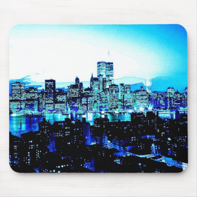 New York City Skyscrapers at Night Mouse Pad (Front)