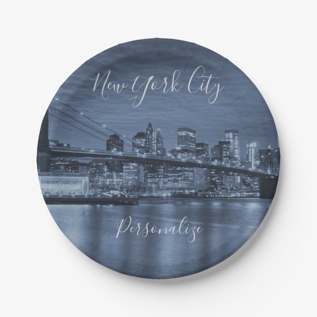 New York City Skyscrapers Paper Plate (Front)