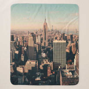 New York City skyscrapers roof terrace urban views Sherpa Blanket