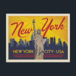 New York City | Statue of Liberty Postcard<br><div class="desc">Anderson Design Group is an award-winning illustration and design firm in Nashville,  Tennessee. Founder Joel Anderson directs a team of talented artists to create original poster art that looks like classic vintage advertising prints from the 1920s to the 1960s.</div>