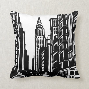 New York City Street Throw Pillow