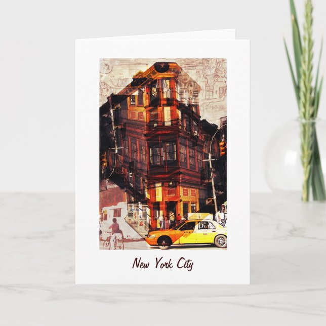 New York City streets collage greeting card (Front)