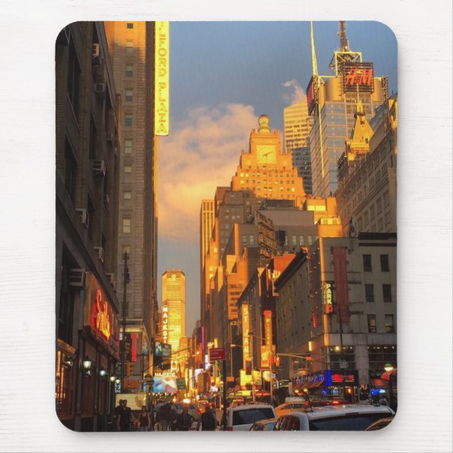New York City Sunset Midtown Theater District NYC Mouse Pad (Front)