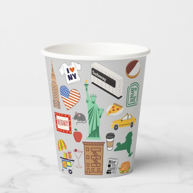 New York City Symbols Paper Cups (Front)