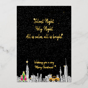 New York City Taxi City Christmas Card With Photo
