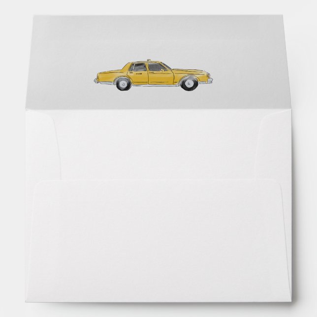 New York City Taxi Envelope. NYC Wedding.    Envelope (Back (Bottom))