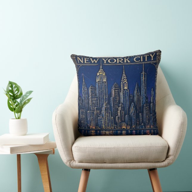New York City Throw Pillow (Chair)