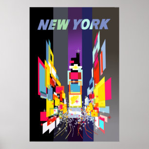 New York City, Time Sqaure travel poster