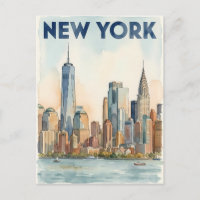 New York City travel postcard