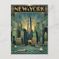New York City travel postcard