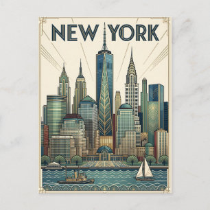 New York City travel postcard