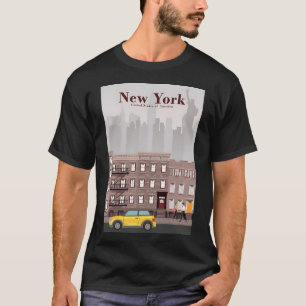 New York City Travel Poster in a Minimal Retro Sty T-Shirt