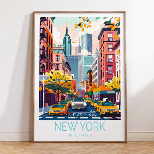 New York City Travel Poster Print, United States