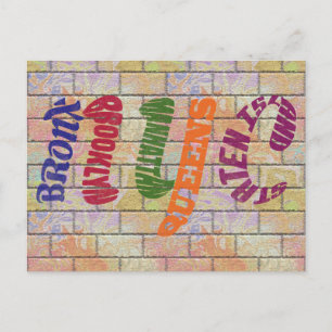 New York City Typographic NYC Initials Postcard
