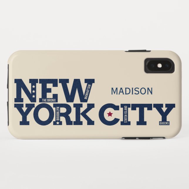 New York City Typography custom name phone cases (Back (Horizontal))