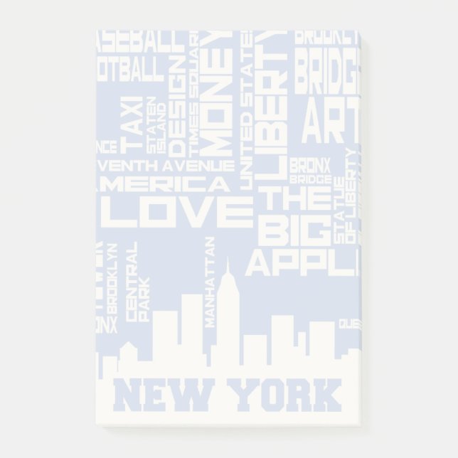 New York City Typography Poster Post-it Notes (Front)
