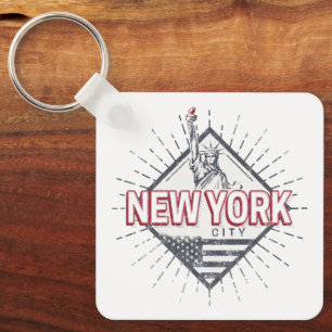 New York City United States Vintage USA Souvenir Keychain