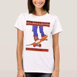 New York City, USA Cool Skateboard T-Shirt