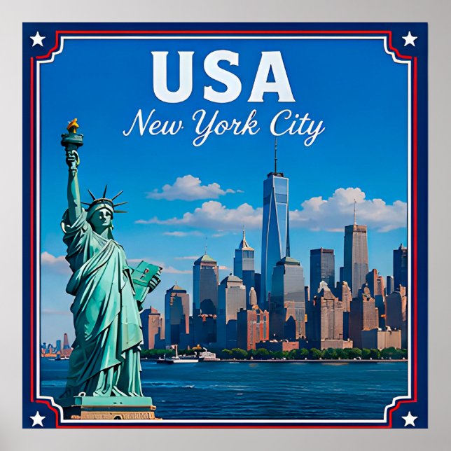 🗽 New York City USA Memory From Skyline Visit 🗽 Poster (Front)