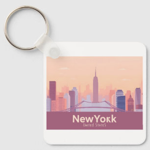 New York City USA Pastel Travel   Keychain