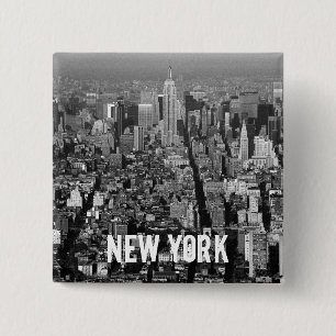 New York City USA skyline 1987 2 Inch Square Button