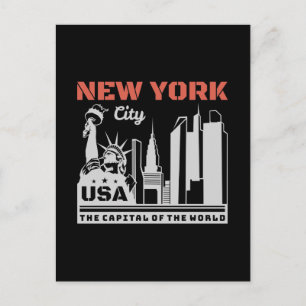 New York City USA Skyline Landmark Travel Graphic Postcard