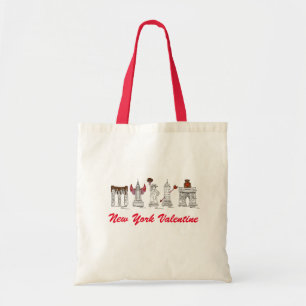New York City Valentine's Day NYC Landmarks Tote Bag
