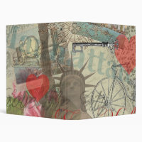 New York City Vintage Liberty Skyline Symbol Art