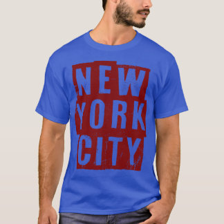 New York City Vintage Maroon Text T-Shirt