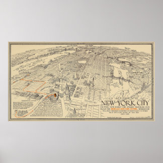New York City - Vintage pictorial map - 1932 Poster