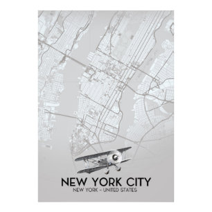 New York City Vintage style map Photo Print