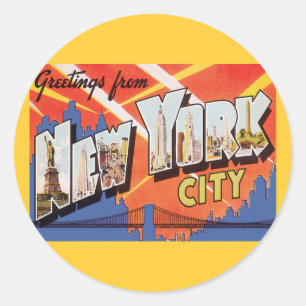 New York City Vintage Travel Classic Round Sticker