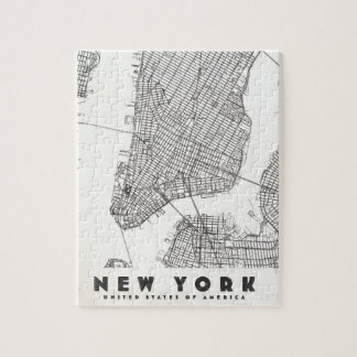 New York City Vintage Travel Map Jigsaw Puzzle